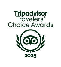 Tripadvisor Travelers' Choice Awards 2025 logo with owl and laurel wreath.